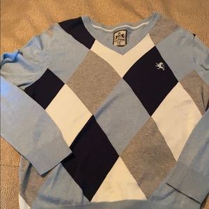 Blue cardigan sweater